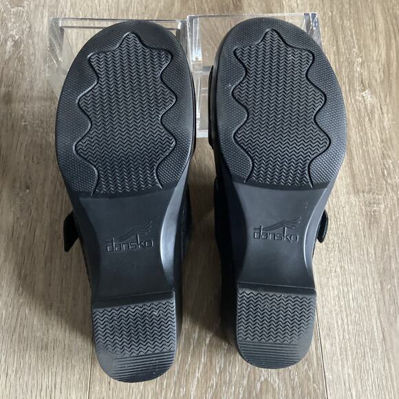 Dansko Sophie Sandal Women Sz 39 EU 8 US Black Leather Double Strap Slide - Picture 7 of 12